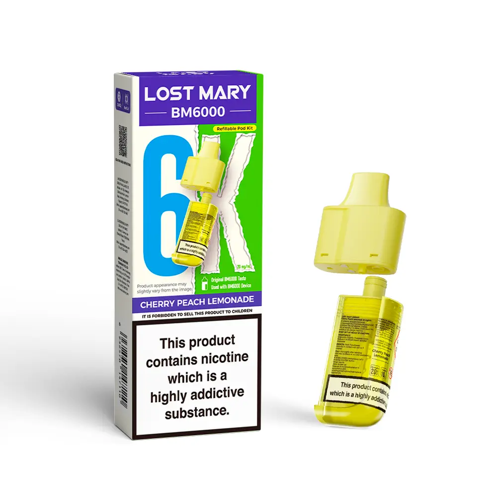 LOST MARY BM6000 CHERRY PEACH LEMONADE PREFILLED REFILL PODS