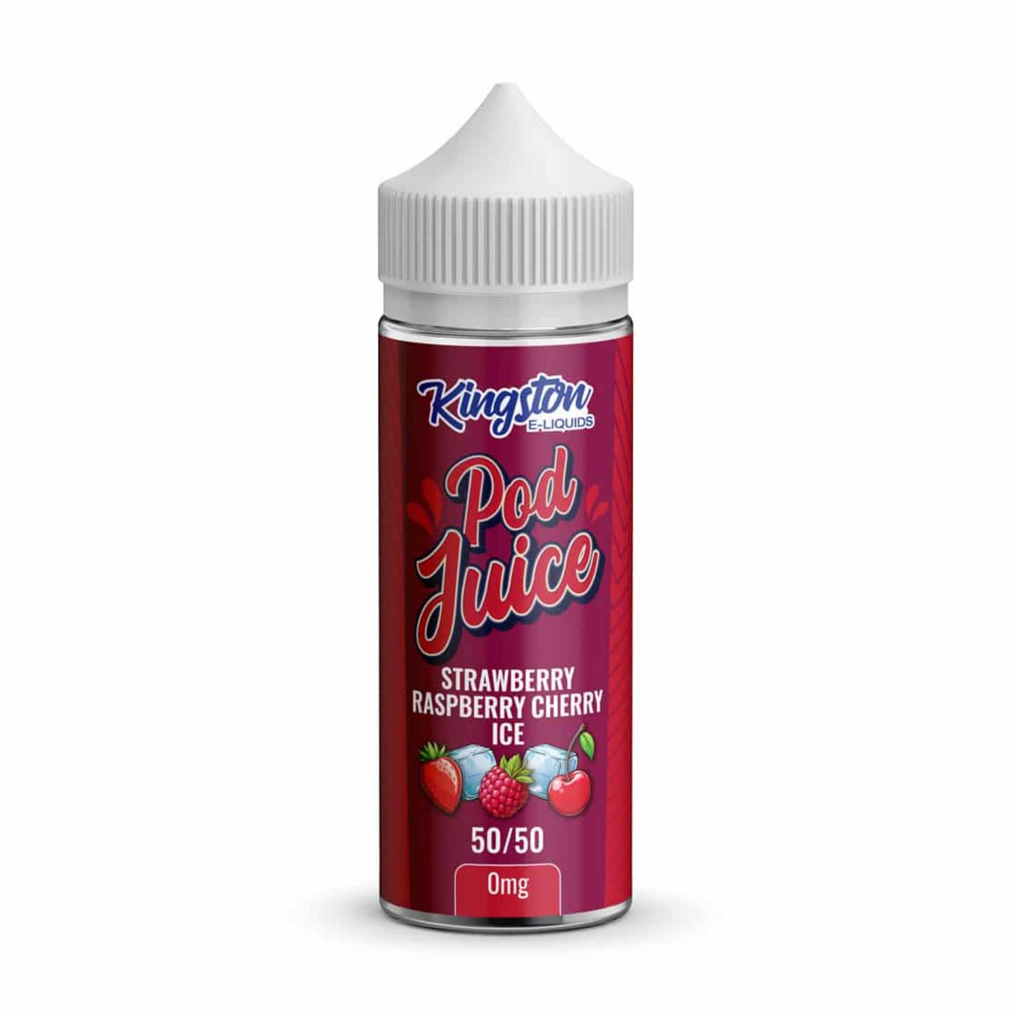 STRAWBERRY RASPBERRY CHERRY ICE E LIQUID POD JUICE BY KINGSTON 100ML 50VG