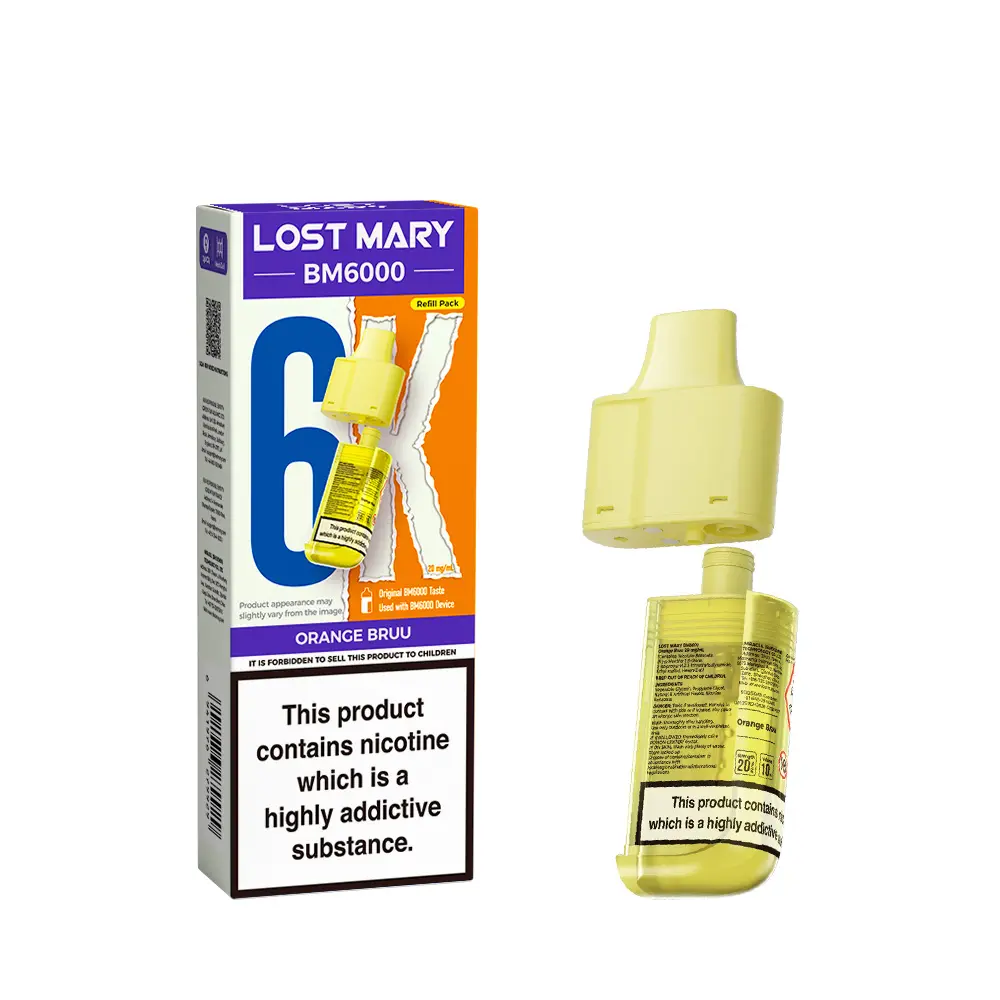 LOST MARY BM6000 ORANGE BRU PREFILLED REFILL PODS