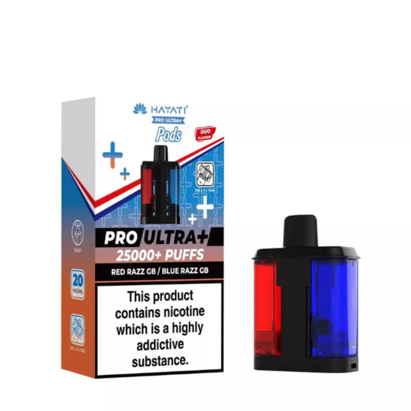 Hayati Pro Ultra Plus 25000+ Refill Pods Red Razz GB / Blue Razz GB