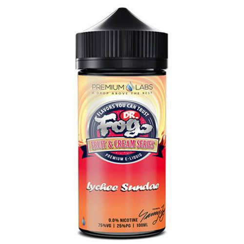 LYCHEE SUNDAE FRUIT & CREAM E LIQUID BY DR FOG 100ML 75VG