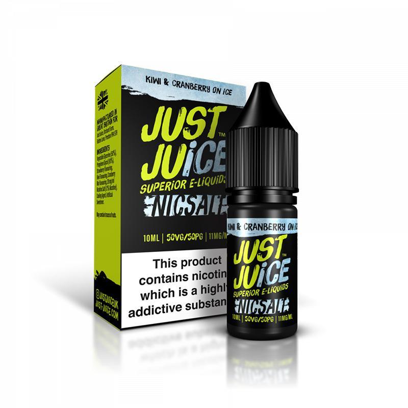 KIWI & CRANBERRY ON ICE NICOTINE SALT E-LIQUID BY JUST JUICE NICSALT - Eliquids Outlet