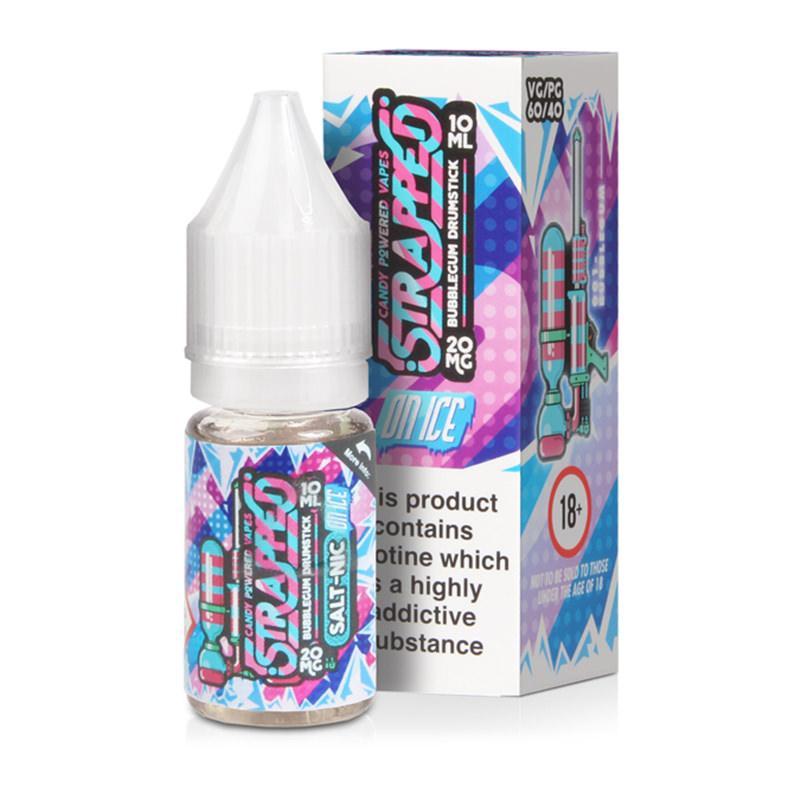BUBBLEGUM DRUMSTICK ON ICE NICOTINE SALT E-LIQUID BY STRAPPED - Eliquids Outlet