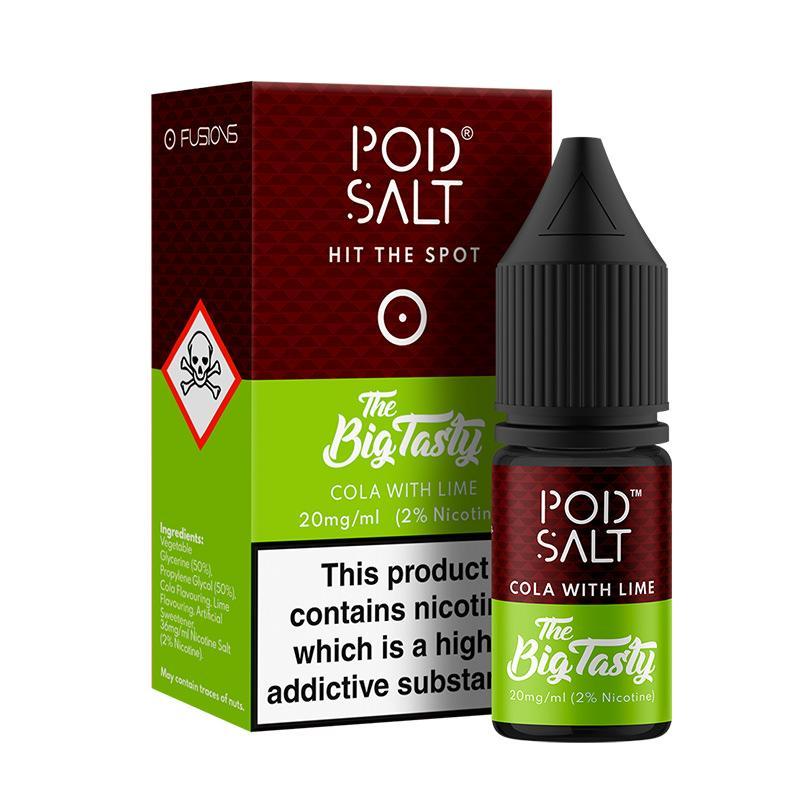 COLA WITH LIME NICOTINE SALT E-LIQUID BY POD SALT FUSIONS RANGE - Eliquids Outlet