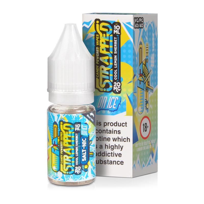 COOL LEMON SHERBET ON ICE NICOTINE SALT E-LIQUID BY STRAPPED - Eliquids Outlet