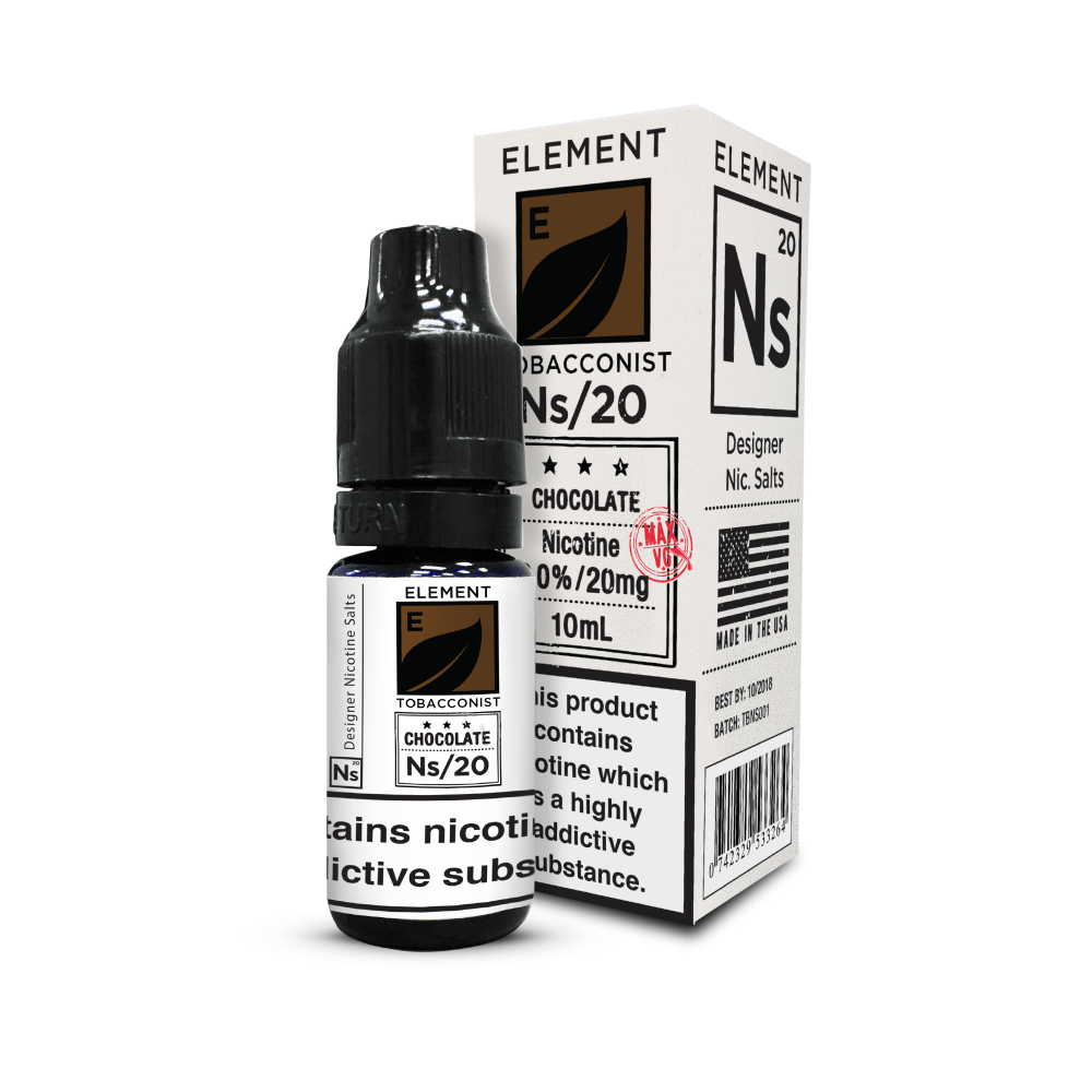 CHOCOLATE TOBACCO NICOTINE SALT E-LIQUID BY NS20 - ELEMENT - Eliquids Outlet
