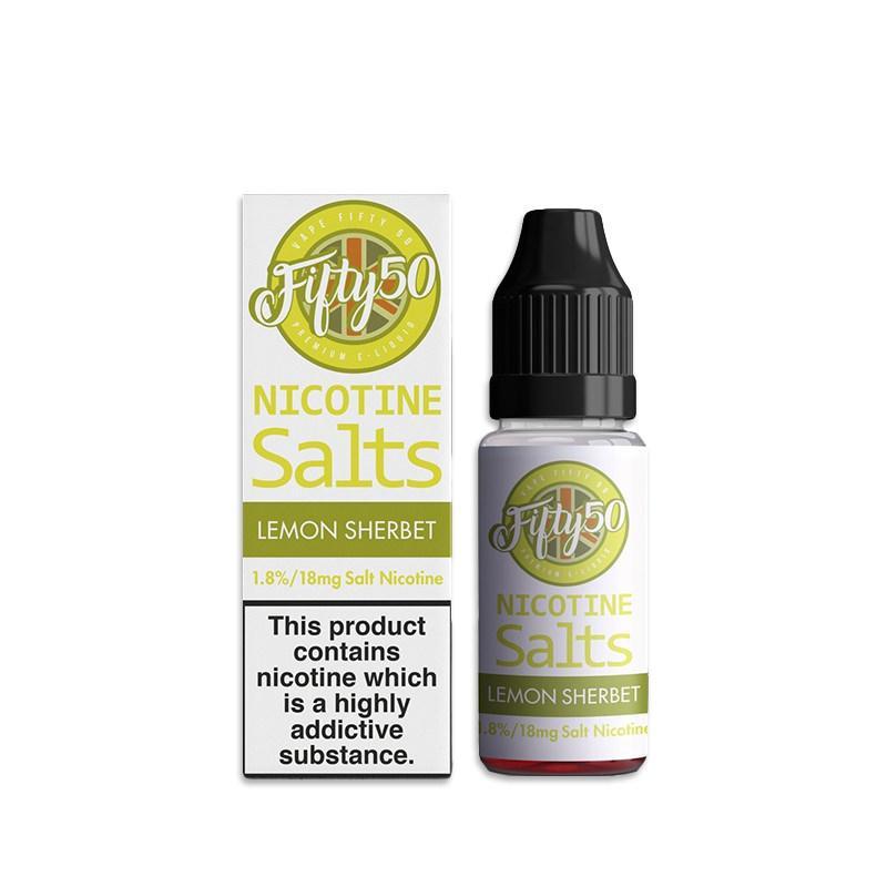 LEMON SHERBET NICOTINE SALT E-LIQUID BY FIFTY50 SALTS - Eliquids Outlet