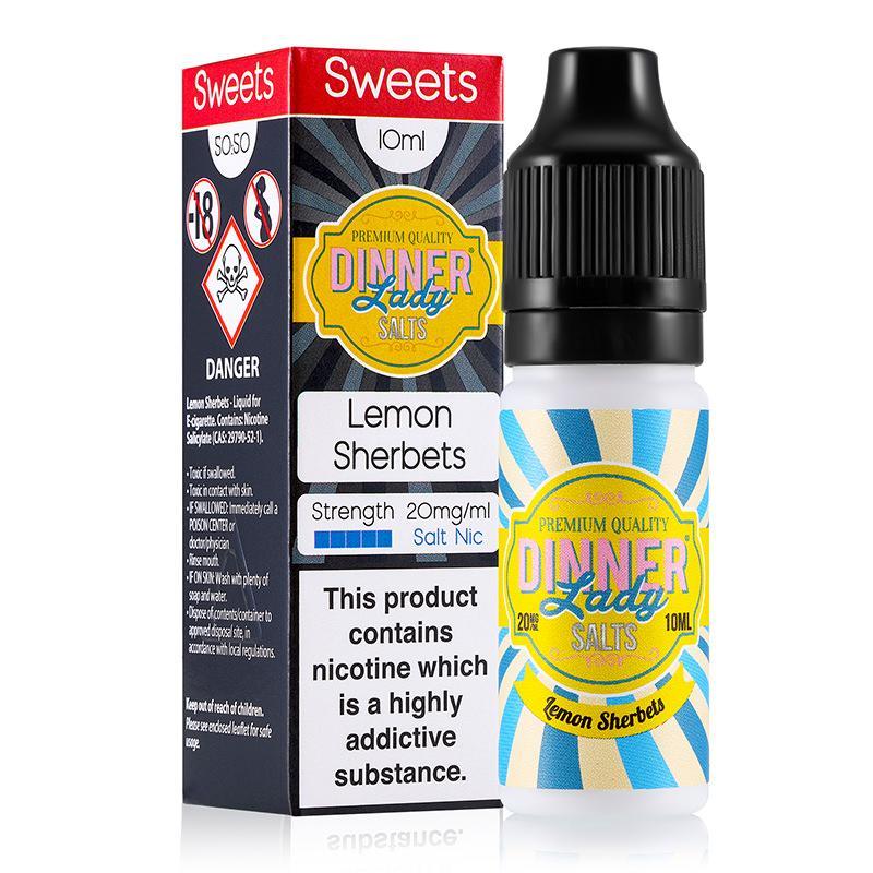 LEMON SHERBETS NICOTINE SALT E-LIQUID BY DINNER LADY SALTS - Eliquids Outlet