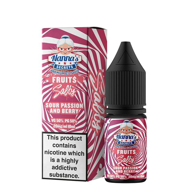 SOUR PASSION AND BERRY NICOTINE SALT E-LIQUIDS BY NANNA'S SECRET FRUITS SALTY - Eliquids Outlet