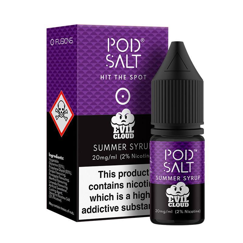 SUMMER SYRUP NICOTINE SALT E-LIQUID BY POD SALT FUSIONS RANGE - Eliquids Outlet