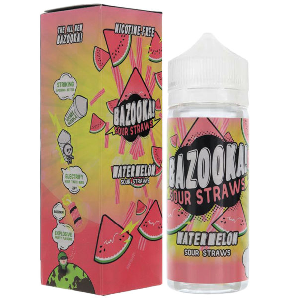WATERMELON SOUR STRAWS E-LIQUID BY BAZOOKA 100ML 70VG