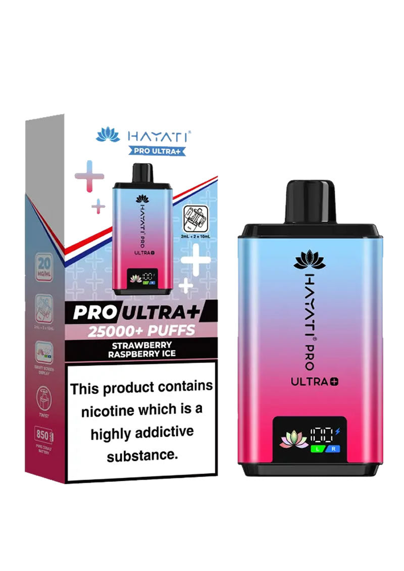 Hayati Pro Ultra Plus 25000+ Strawberry Raspberry Ice