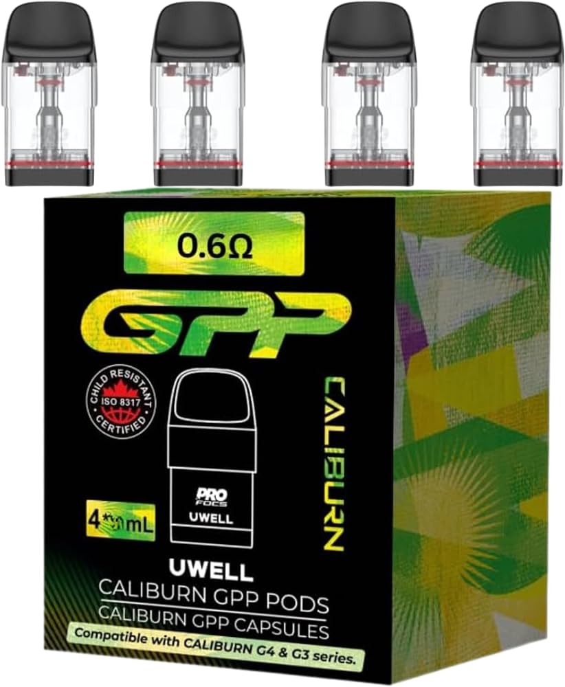 Uwell Caliburn GPP Replacement Pods 0.4 / 0.6 / 0.9 / 1.2 - 3 or 4 Pack