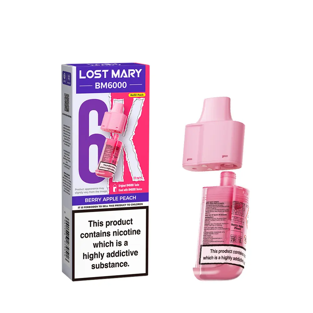 LOST MARY BM6000 BERRY APPLE PEACH PREFILLED REFILL PODS