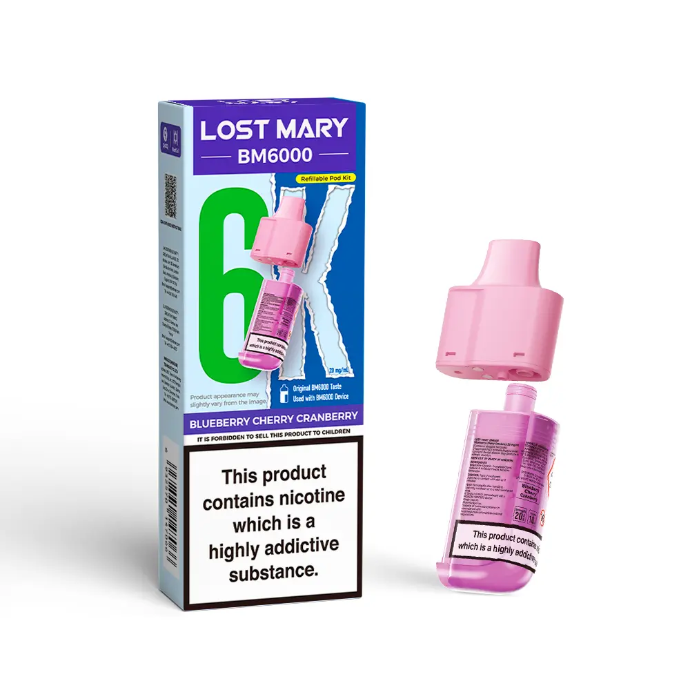 LOST MARY BM6000 BLUEBERRY CHERRY CRANBERRY PREFILLED REFILL PODS