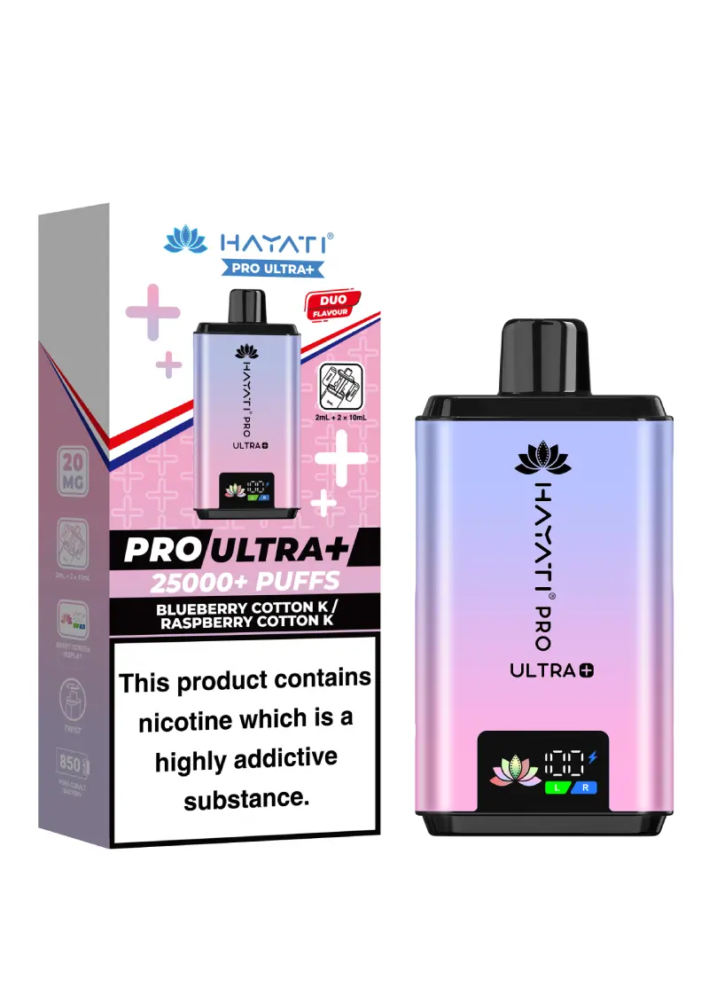 Hayati Pro Ultra Plus 25000+ Blueberry Cotton Candy / Raspberry Cotton Candy