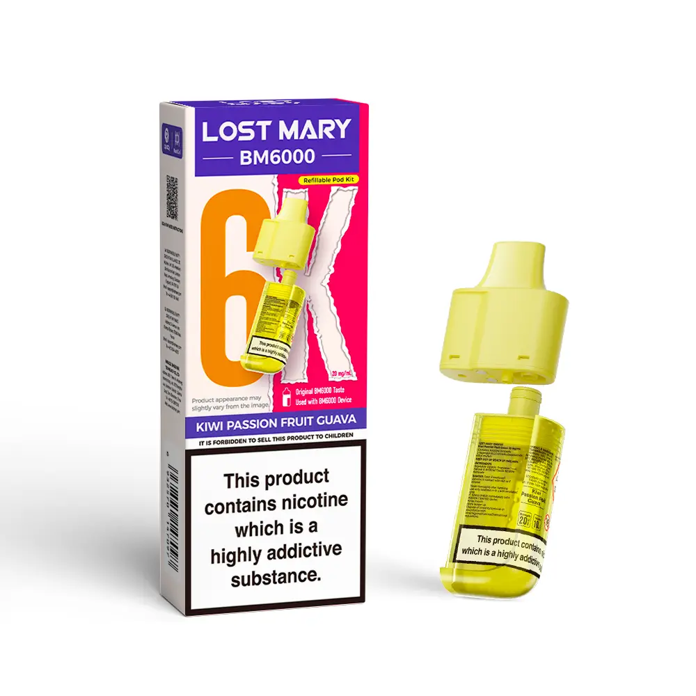 LOST MARY BM6000 KIWI PASSIONFRUIT GUAVA PREFILLED REFILL PODS