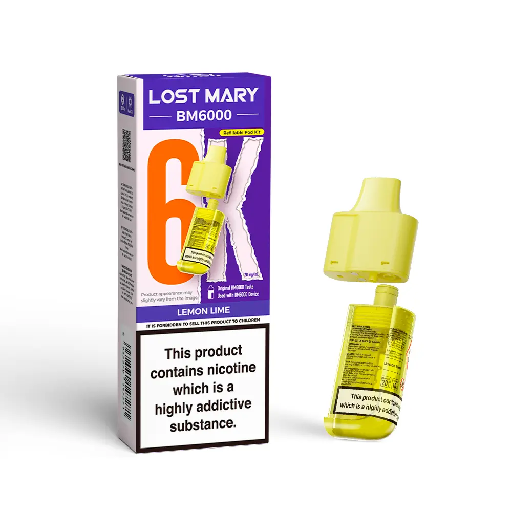 LOST MARY BM6000 LEMON LIME PREFILLED REFILL PODS