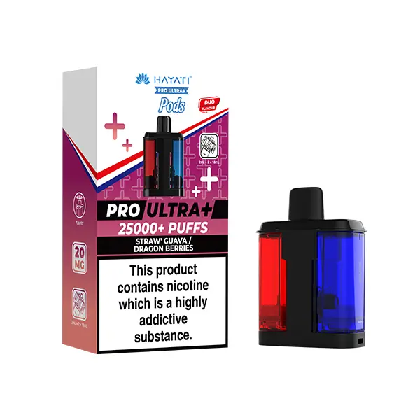 Hayati Pro Ultra Plus 25000+ Refill Pods Straw Guava / Dragon Berries
