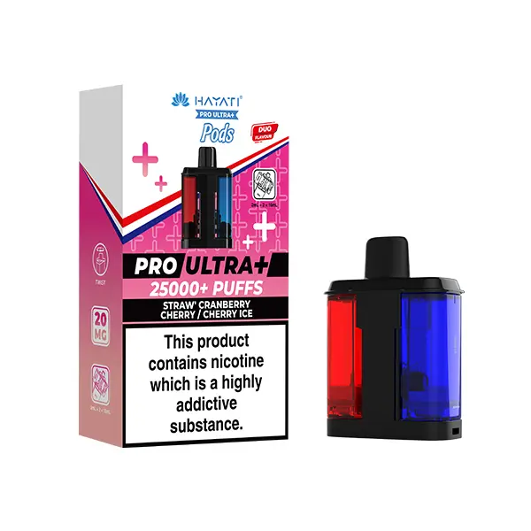 Hayati Pro Ultra Plus 25000+ Refills Pods Straw Cranberry Cherry / Cherry Ice