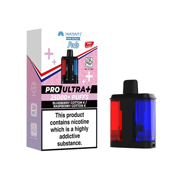 Hayati Pro Ultra Plus 25000+ Refill Pods Blueberry Cotton Candy / Raspberry Cotton Candy