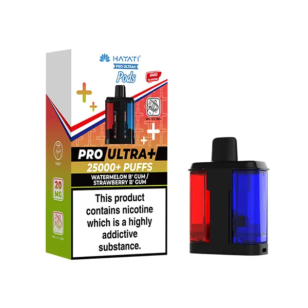 Hayati Pro Ultra Plus 25000+ Refill Pods Watermelon B Gum / Strawberry B Gum