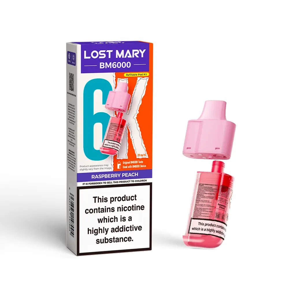 LOST MARY BM6000 RASPBERRY PEACH PREFILLED REFILL PODS