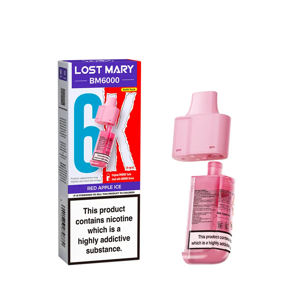 LOST MARY BM6000 RED APPLE ICE PREFILLED REFILL PODS