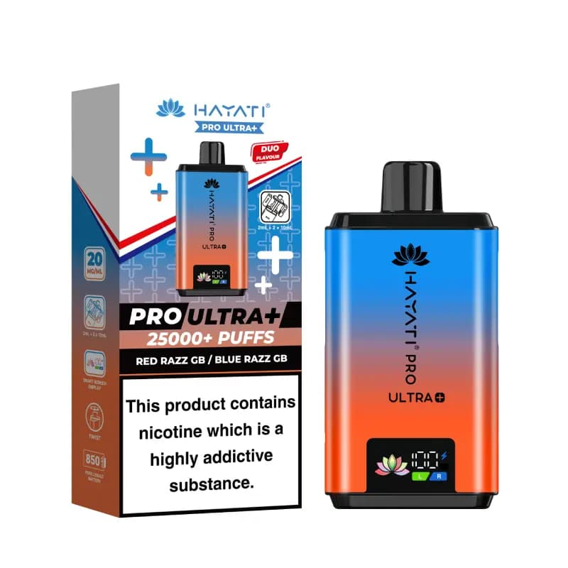 Hayati Pro Ultra Plus 25000+  Red Razz GB / Blue Razz GB