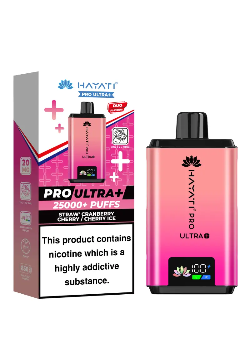 Hayati Pro Ultra Plus 25000+ Straw Cranberry Cherry / Cherry Ice
