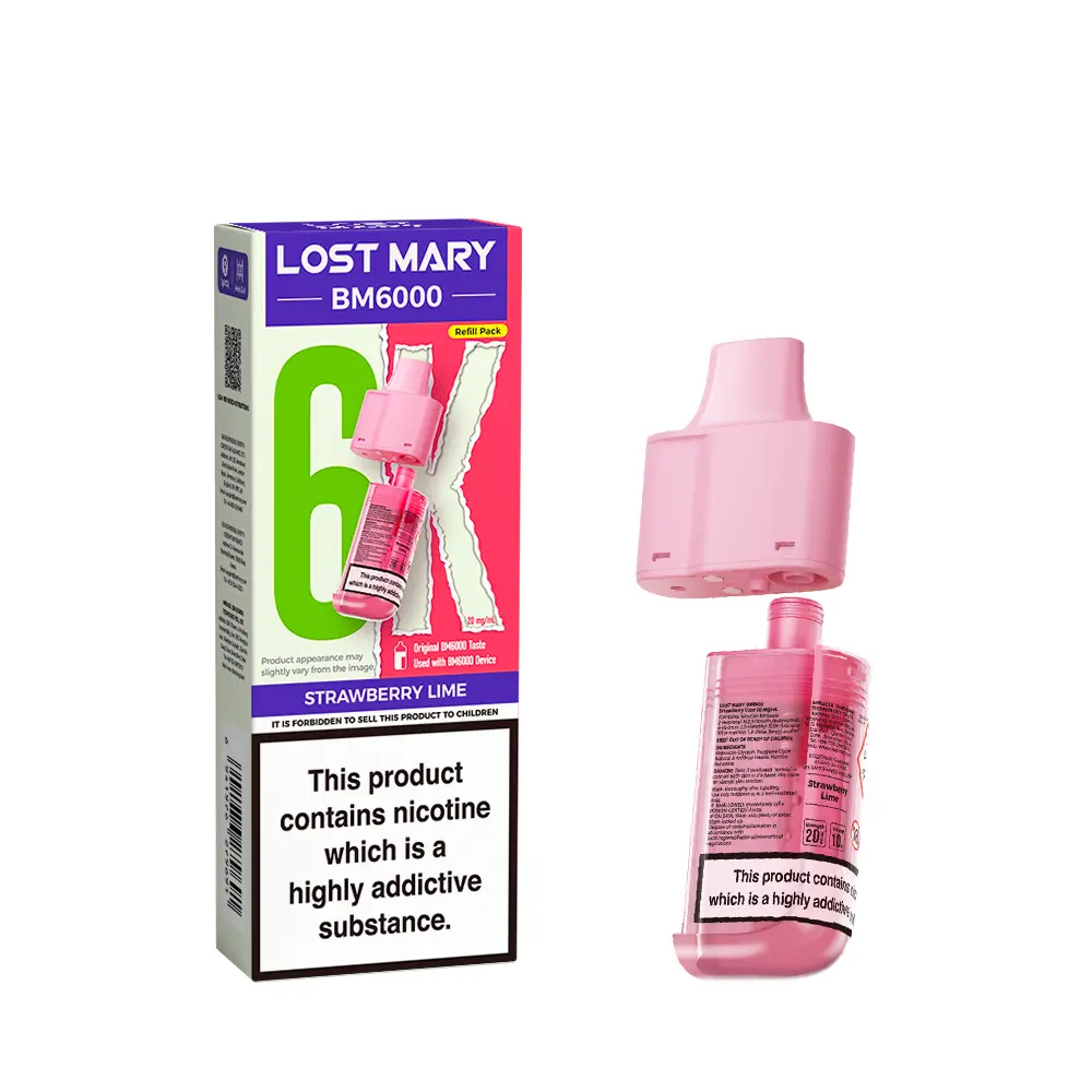 LOST MARY BM6000 STRAWBERRY LIME PREFILLED REFILL PODS