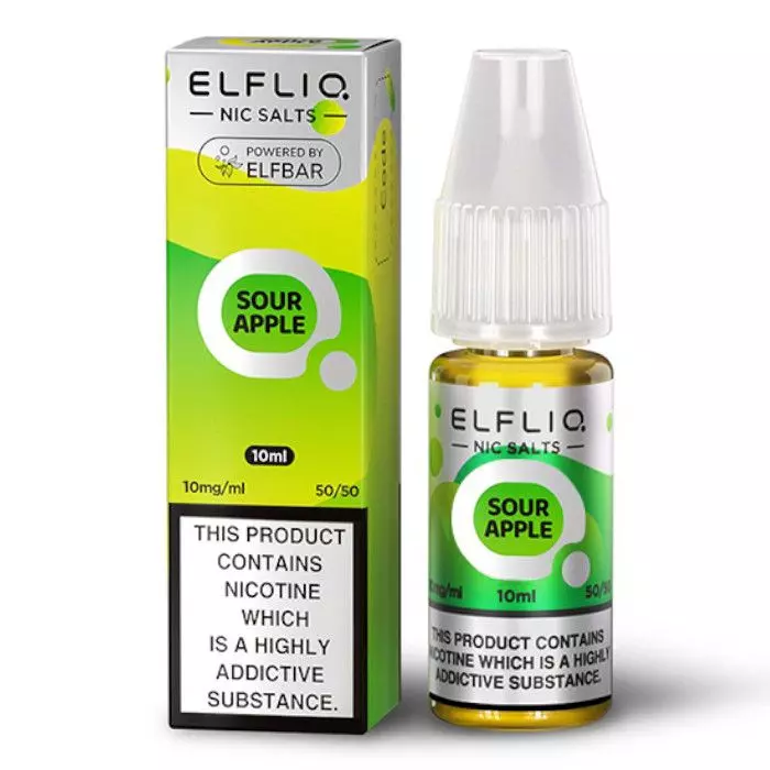 SOUR APPLE NICOTINE SALT E-LIQUID BY ELFLIQ - ELFBAR