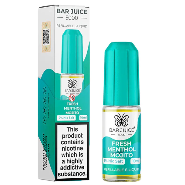 FRESH MENTHOL MOJITO NICOTINE SALT E-LIQUID BY BAR JUICE 5000