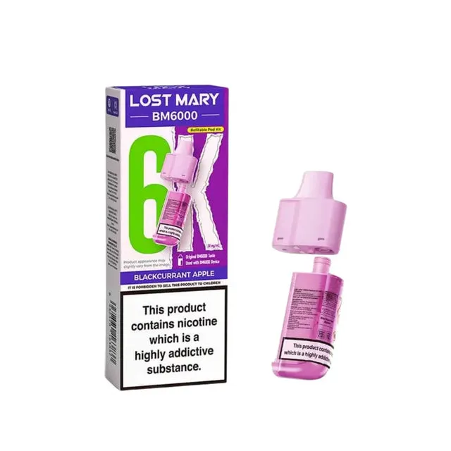LOST MARY BM6000 BLACKCURRANT APPLE PREFILLED REFILL PODS