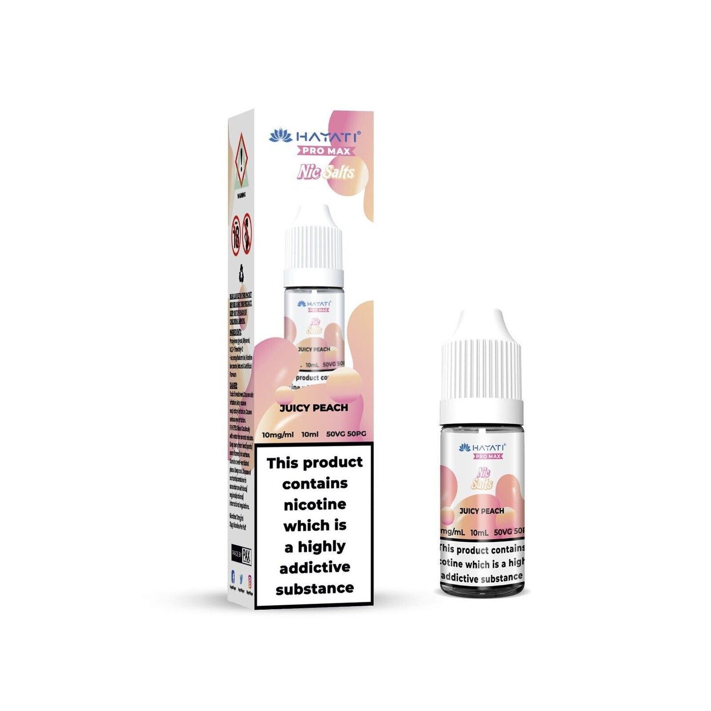 JUICY PEACH NICOTINE SALT E-LIQUID BY CRYSTAL PRO MAX