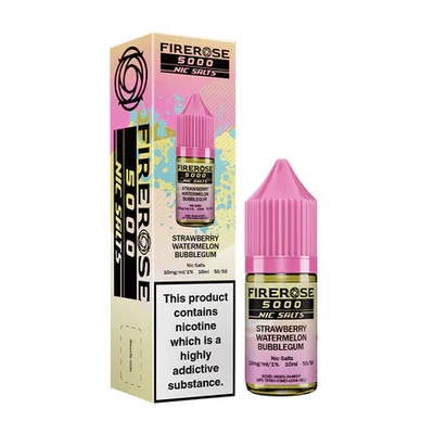 STRAWBERRY WATERMELON BUBBLEGUM NICOTINE SALT E-LIQUID BY FIREROSE 5000