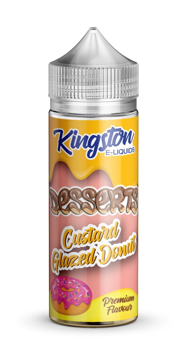 CUSTARD GLAZED DONUT E LIQUID KINGSTON DESSERTS 100ML 70VG - Eliquids Outlet