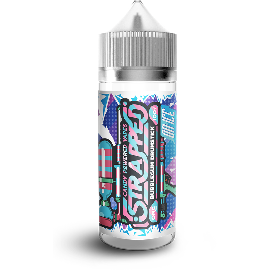 BUBBLEGUM DRUMSTICK ON ICE E LIQUID BY STRAPPED 100ML 70VG
