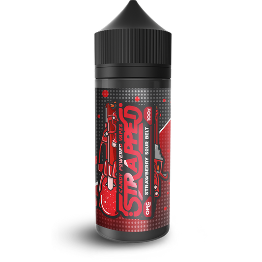 STRAWBERRY SOUR BELT E LIQUID BY STRAPPED 100ML 70VG