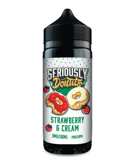 STRAWBERRY AND CREAM E-LIQUID BY SERIOUSLY DONUTS / DOOZY VAPE CO 100ML 70VG
