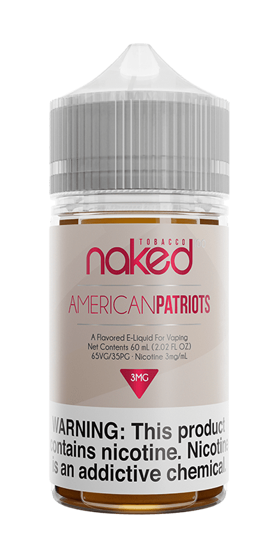 AMERICAN PATRIOTS E LIQUID BY NAKED 100 - TOBACCO 50ML 70VG - Eliquids Outlet