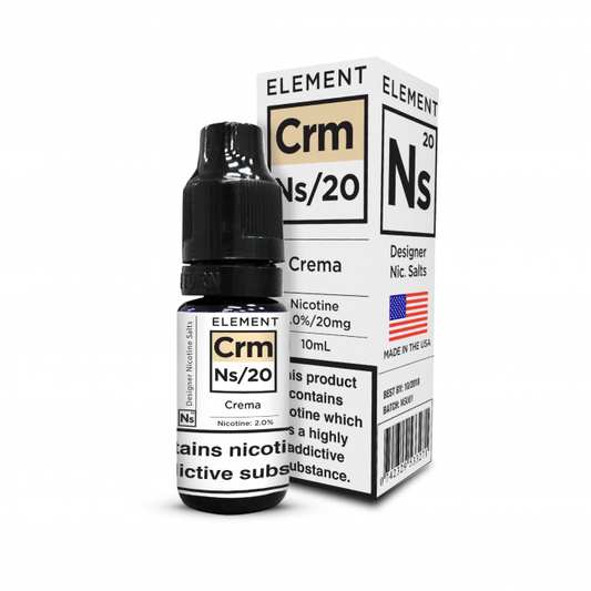 CREMA NICOTINE SALT E-LIQUID BY NS20 - ELEMENT - Eliquids Outlet