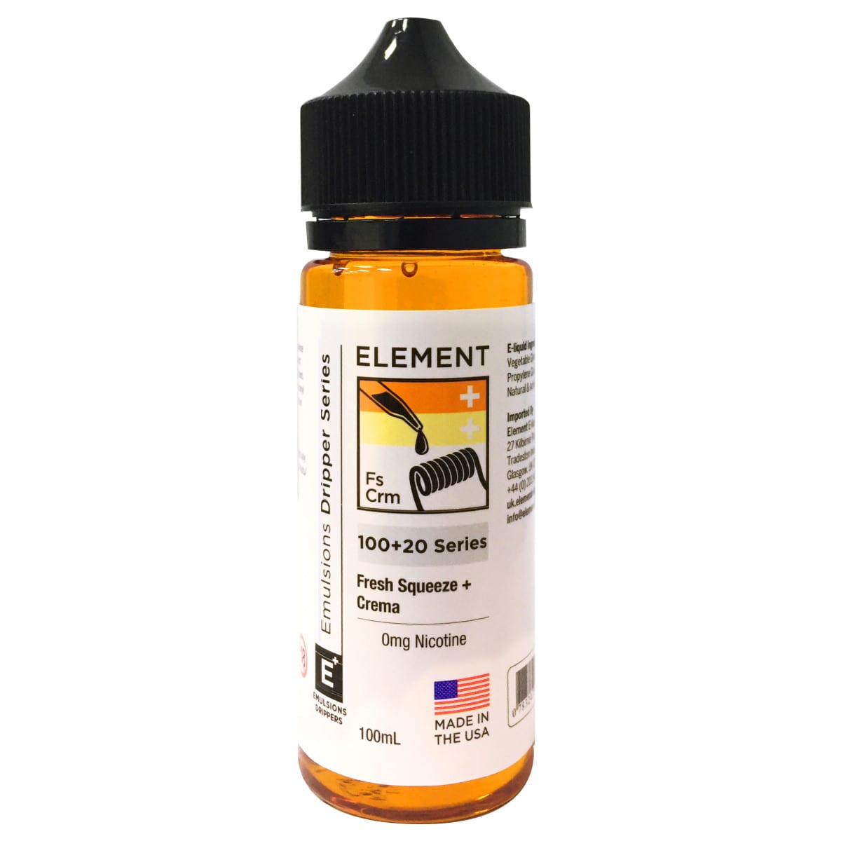 FRESH SQUEEZE + CREMA BY ELEMENT 100ML 80VG