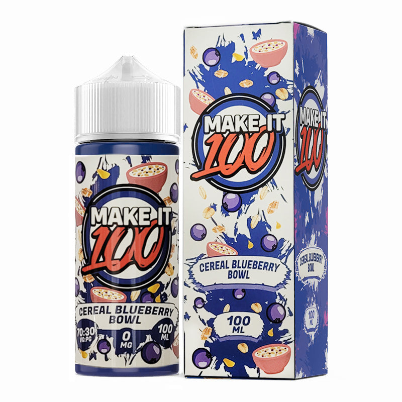 CEREAL BLUEBERRY BOWL E-LIQUID SHORTFILL BY MAKE IT 100