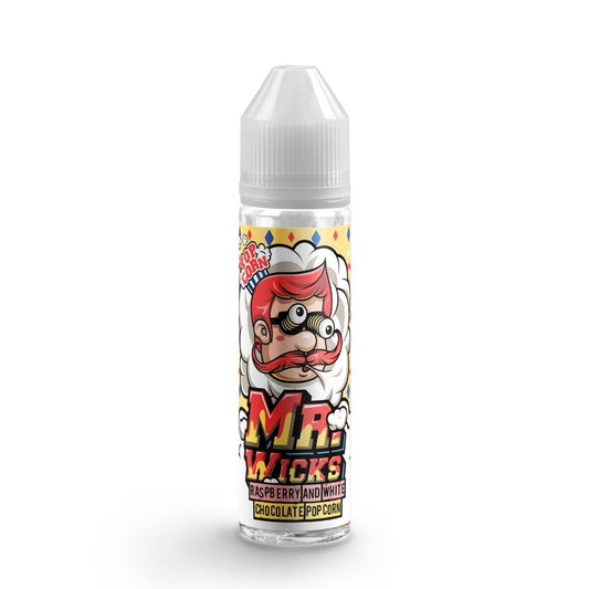 RASPBERRY AND WHITE CHOCOLATE POPCORN E LIQUID BY MR WICKS 50ML 70VG - Eliquids Outlet