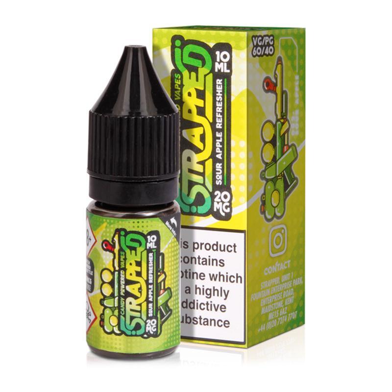 SOUR APPLE REFRESHER NICOTINE SALT E-LIQUID BY STRAPPED - Eliquids Outlet