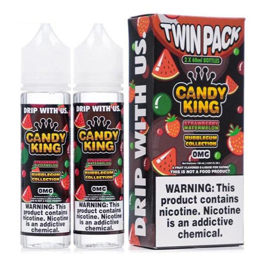 STRAWBERRY WATERMELON E LIQUID BY CANDY KING BUBBLEGUM  (2 X 50ML) 100ML 70VG - Eliquids Outlet