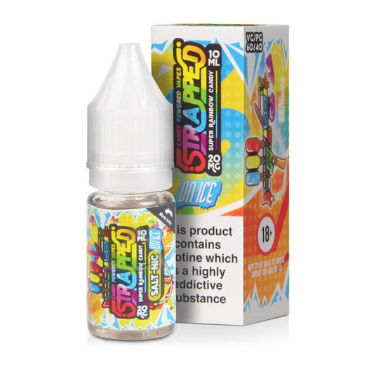 SUPER RAINBOW CANDY ON ICE NICOTINE SALT E-LIQUID BY STRAPPED - Eliquids Outlet