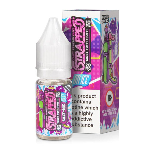 TANGY TUTTI FRUTTI ON ICE NICOTINE SALT E-LIQUID BY STRAPPED - Eliquids Outlet